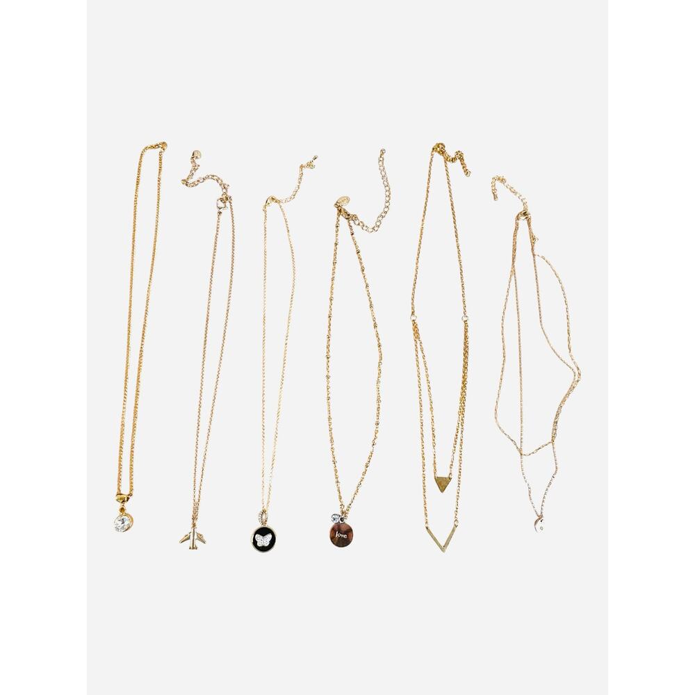 Gold Tone Dainty Pendant Necklaces Layering Necklace Stacks Small Lot